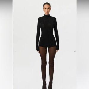 Naked Wardrobe super Blingy crystal Black Long Sleeve jumper nwt gorgeous